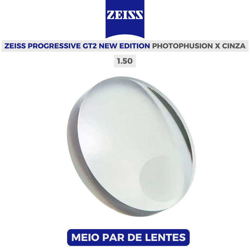 ZEISS PROGRESSIVE GT2 NEW EDITION PHOTOPHUSION X CINZA 1.50 (Tecnologia FreeForm)